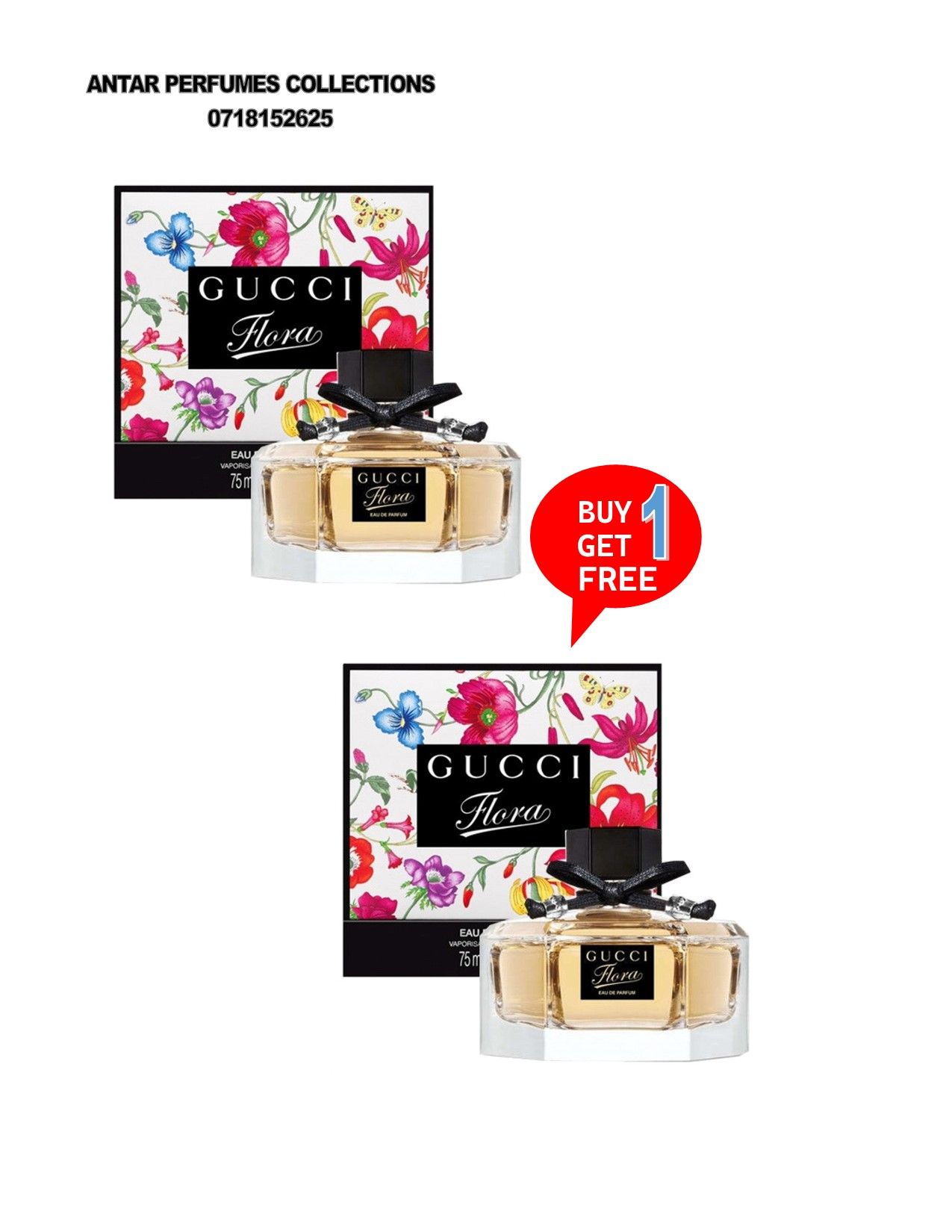 GUCCI FLORA Perfume for ladies 75ml. Buy one get one free.