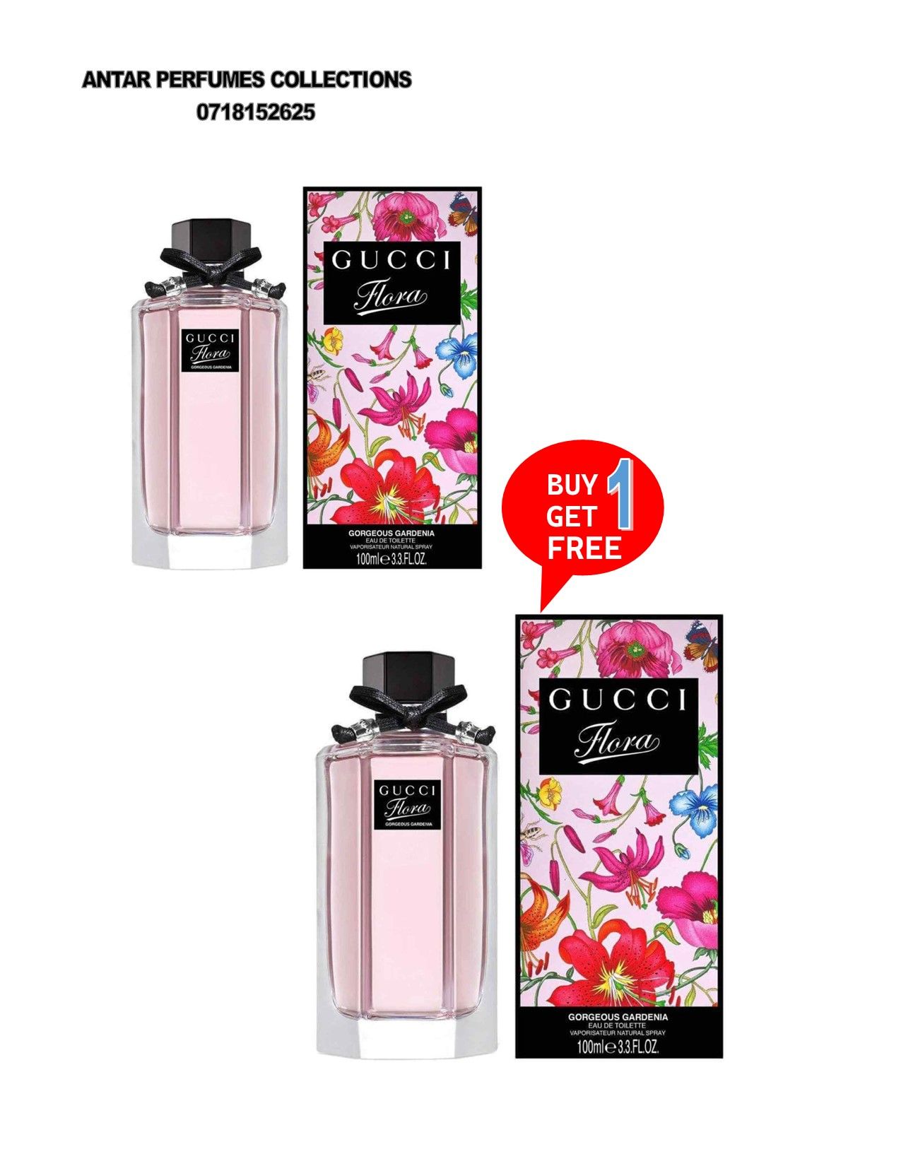 GUCCI FLORA Original designer perfume 100ml. Buy one get one free.