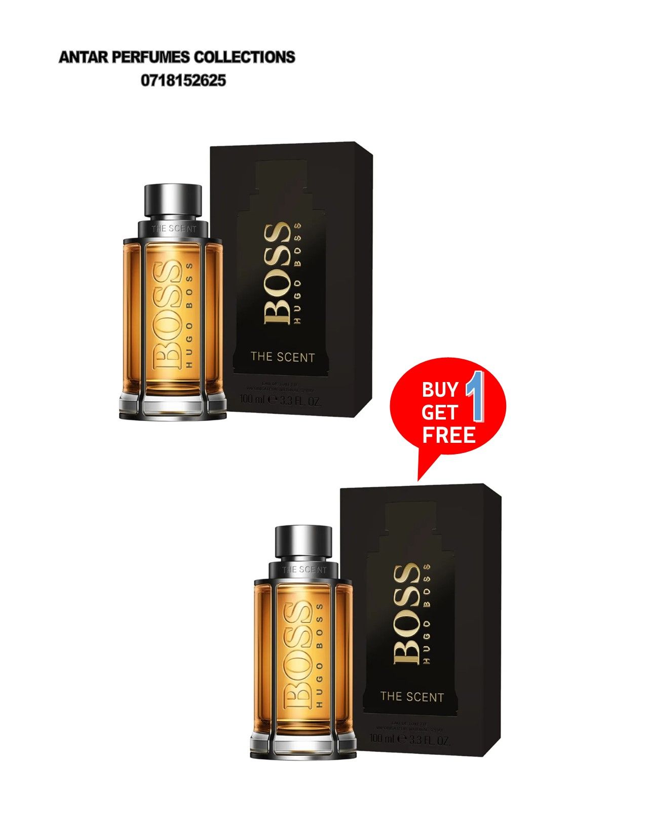 HUGO BOSS THE SCENT FOR MEN 100ml. Buy one get one free.