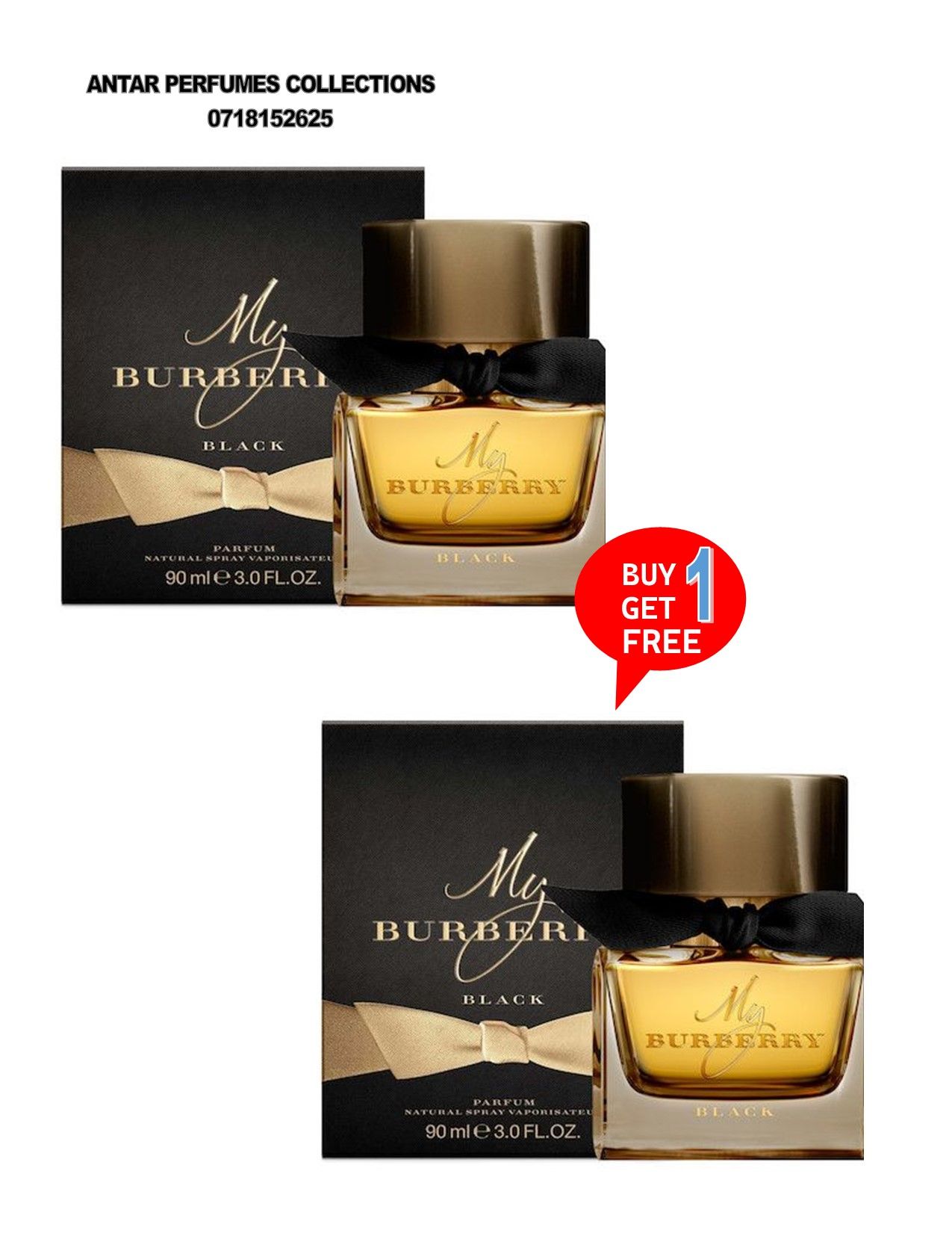 MY BURBERRY BLACK FOR WOMEN 90ML. Buy one get one free.