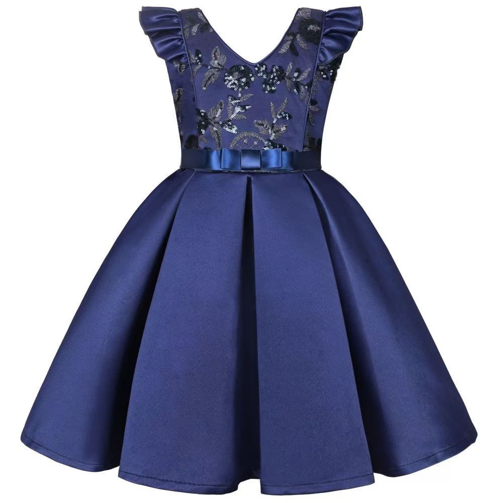Girls Christmas Flower Lace Embroidery Dress Kids Dresses for Girl Princess Autumn Winter Party Ball Gown Children Clothing Wear