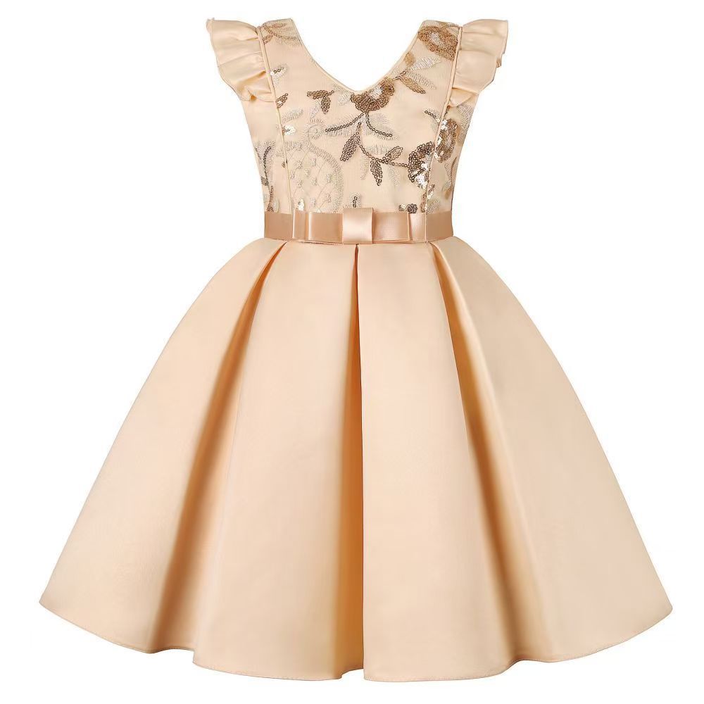 Girls Christmas Flower Lace Embroidery Dress Kids Dresses for Girl Princess Autumn Winter Party Ball Gown Children Clothing Wear