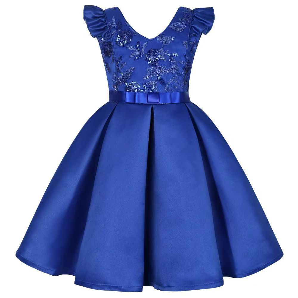 Girls Christmas Flower Lace Embroidery Dress Kids Dresses for Girl Princess Autumn Winter Party Ball Gown Children Clothing Wear