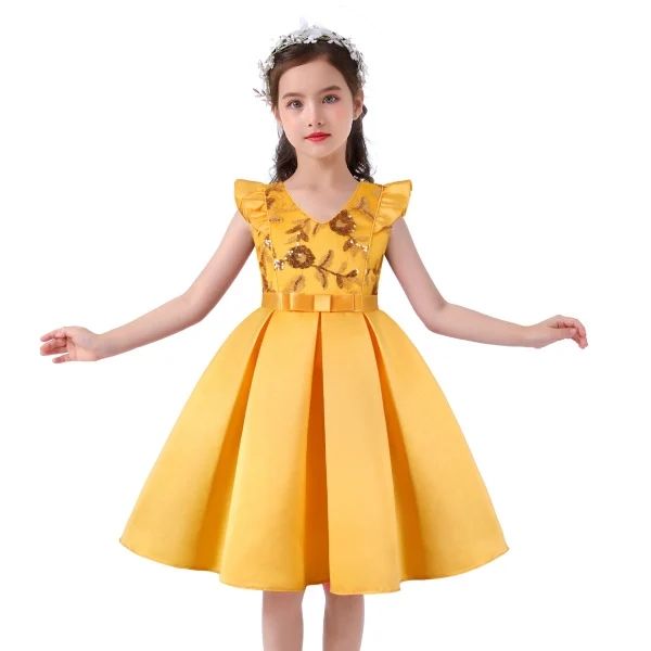 Girls Christmas Flower Lace Embroidery Dress Kids Dresses for Girl Princess Autumn Winter Party Ball Gown Children Clothing Wear