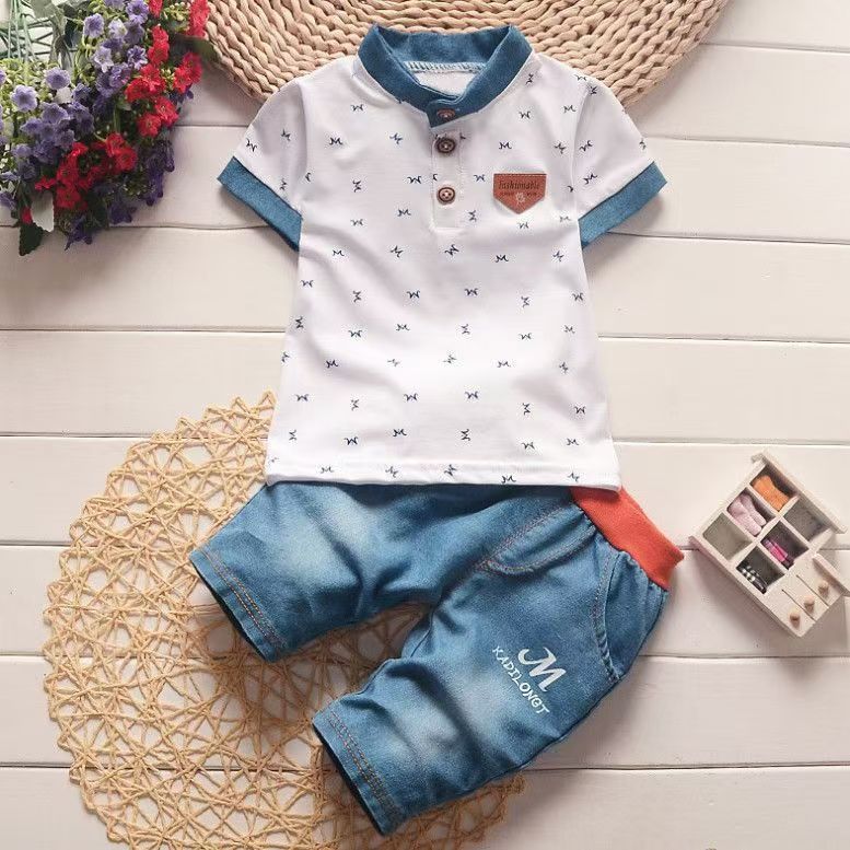2 pcs Children Boys Clothing Sets Baby Boys Top + shorts Summer Set Toddler Kids Tracksuit Clothes Sport suit Set