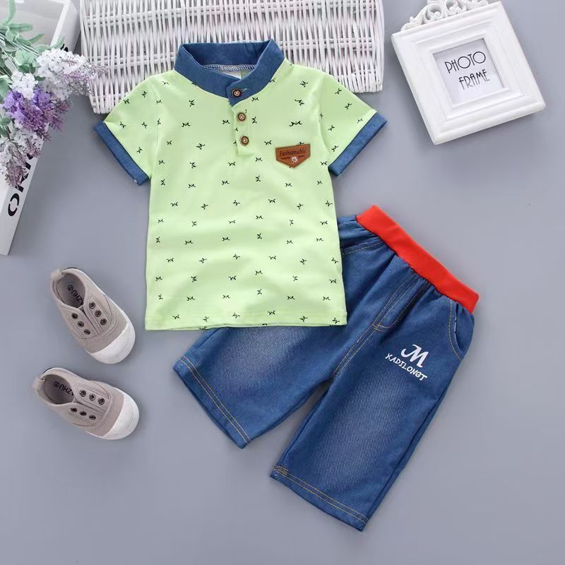 2 pcs Children Boys Clothing Sets Baby Boys Top + shorts Summer Set Toddler Kids Tracksuit Clothes Sport suit Set