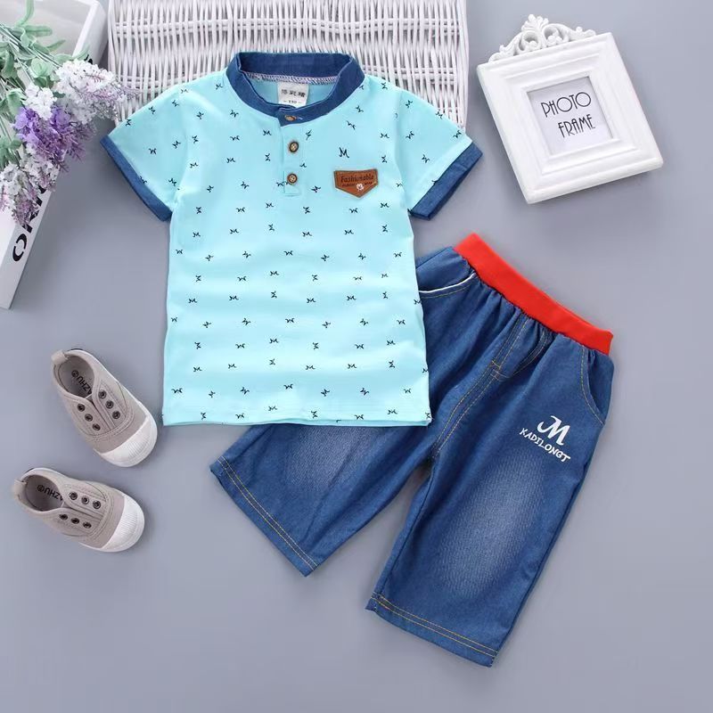 2 pcs Children Boys Clothing Sets Baby Boys Top + shorts Summer Set Toddler Kids Tracksuit Clothes Sport suit Set