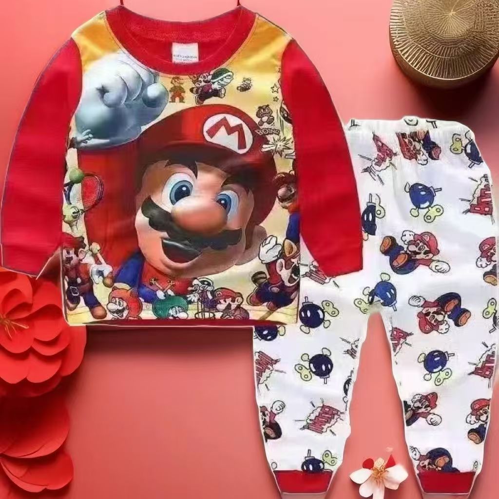 2pcs/Set Children Set Boys Shirt Pant Set Baby Kid Pajamas Nightwear Home Clothing Set Kids Cotton Suit Wear