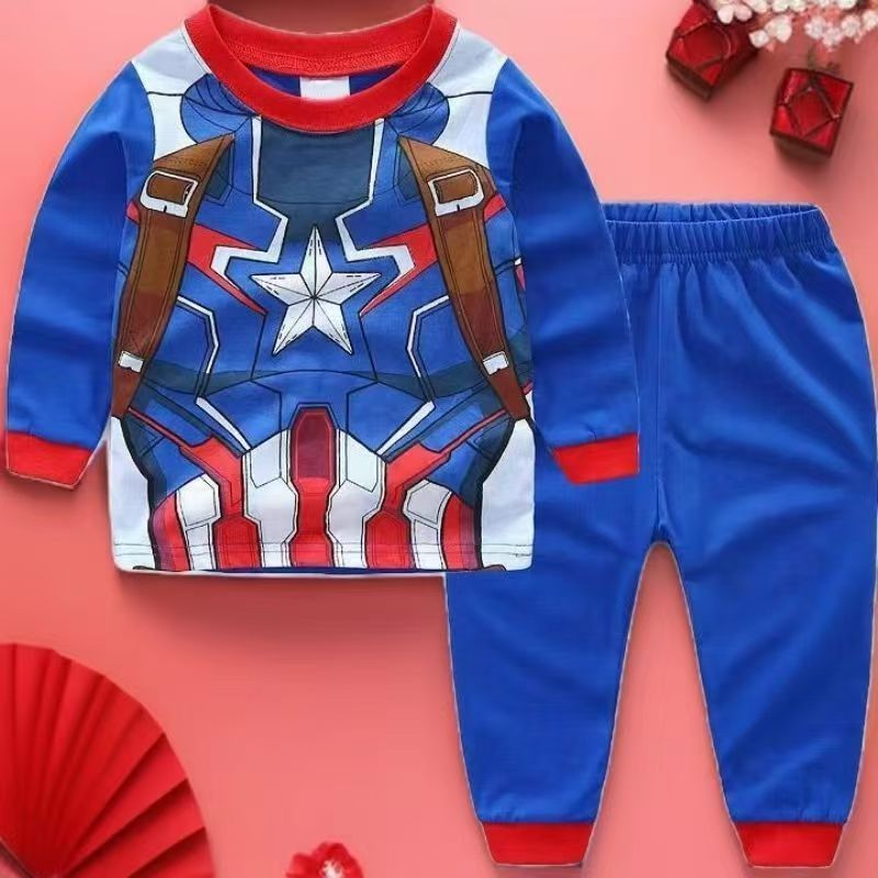2pcs/Set Children Set Boys Shirt Pant Set Baby Kid Pajamas Nightwear Home Clothing Set Kids Cotton Suit Wear