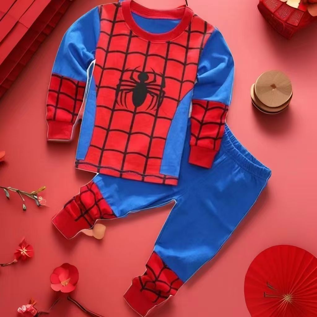 2pcs/Set Children Set Boys Shirt Pant Set Baby Kid Pajamas Nightwear Home Clothing Set Kids Cotton Suit Wear