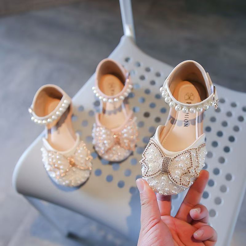 Kids shoes fashion shoes Bow tie girl leather shoes Princess shoes for children Children's shoes Student casual Sandals shoes