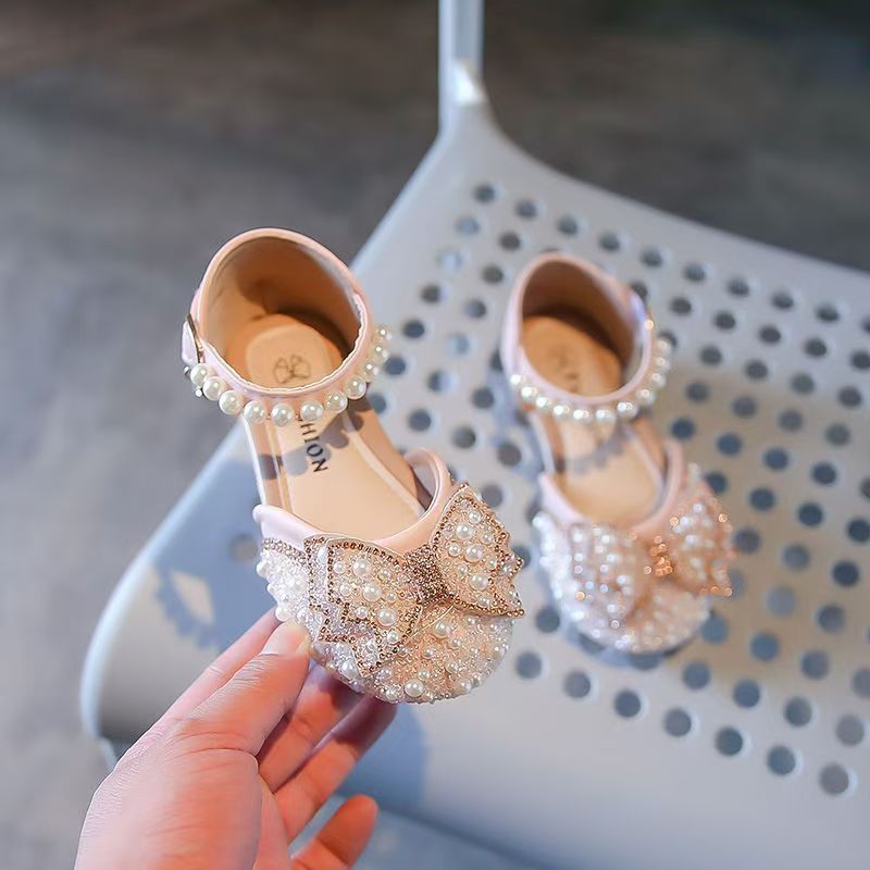 Kids shoes fashion shoes Bow tie girl leather shoes Princess shoes for children Children's shoes Student casual Sandals shoes