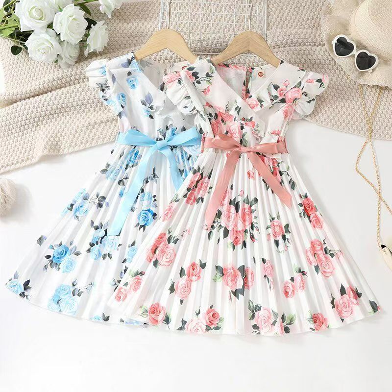 Girls spring and autumn new fashion dresses hot print  dress princess dress