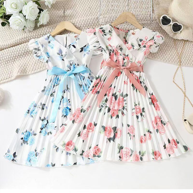 Girls spring and autumn new fashion dresses hot print  dress princess dress