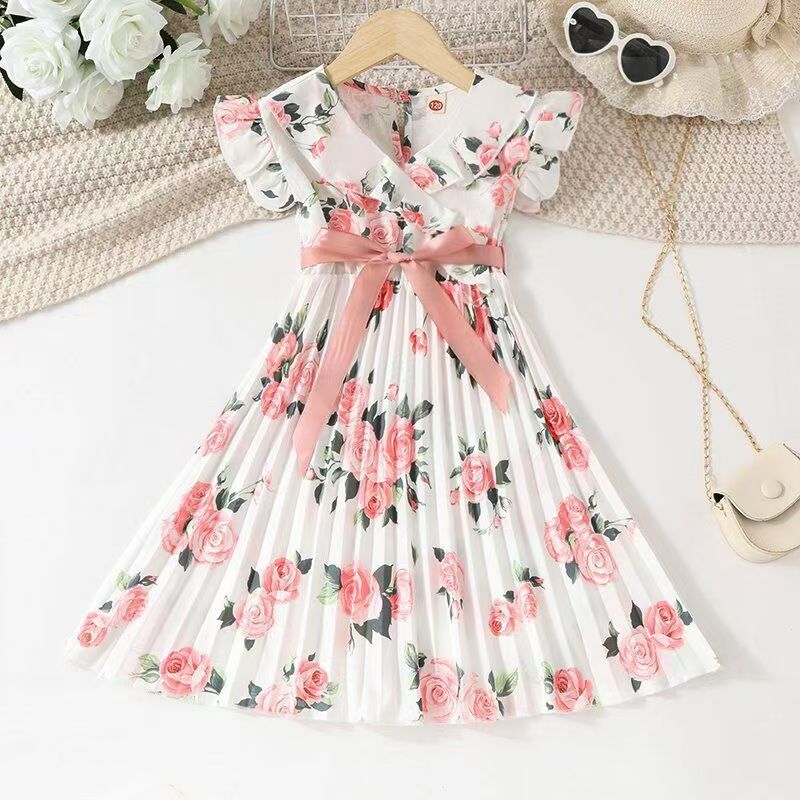 Girls spring and autumn new fashion dresses hot print  dress princess dress