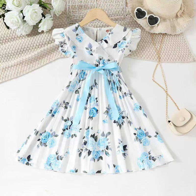 Girls spring and autumn new fashion dresses hot print  dress princess dress