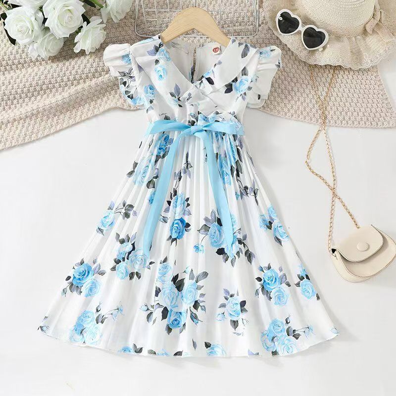 Girls spring and autumn new fashion dresses hot print  dress princess dress