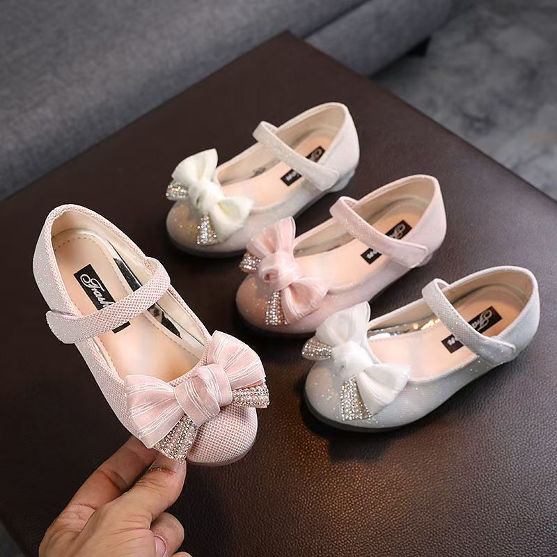 Kids shoes fashion shoes Girls Leather Shoes Flower Princess Shoes White Peas Shoes For Children Girls' Single Shoes Baby Shoes