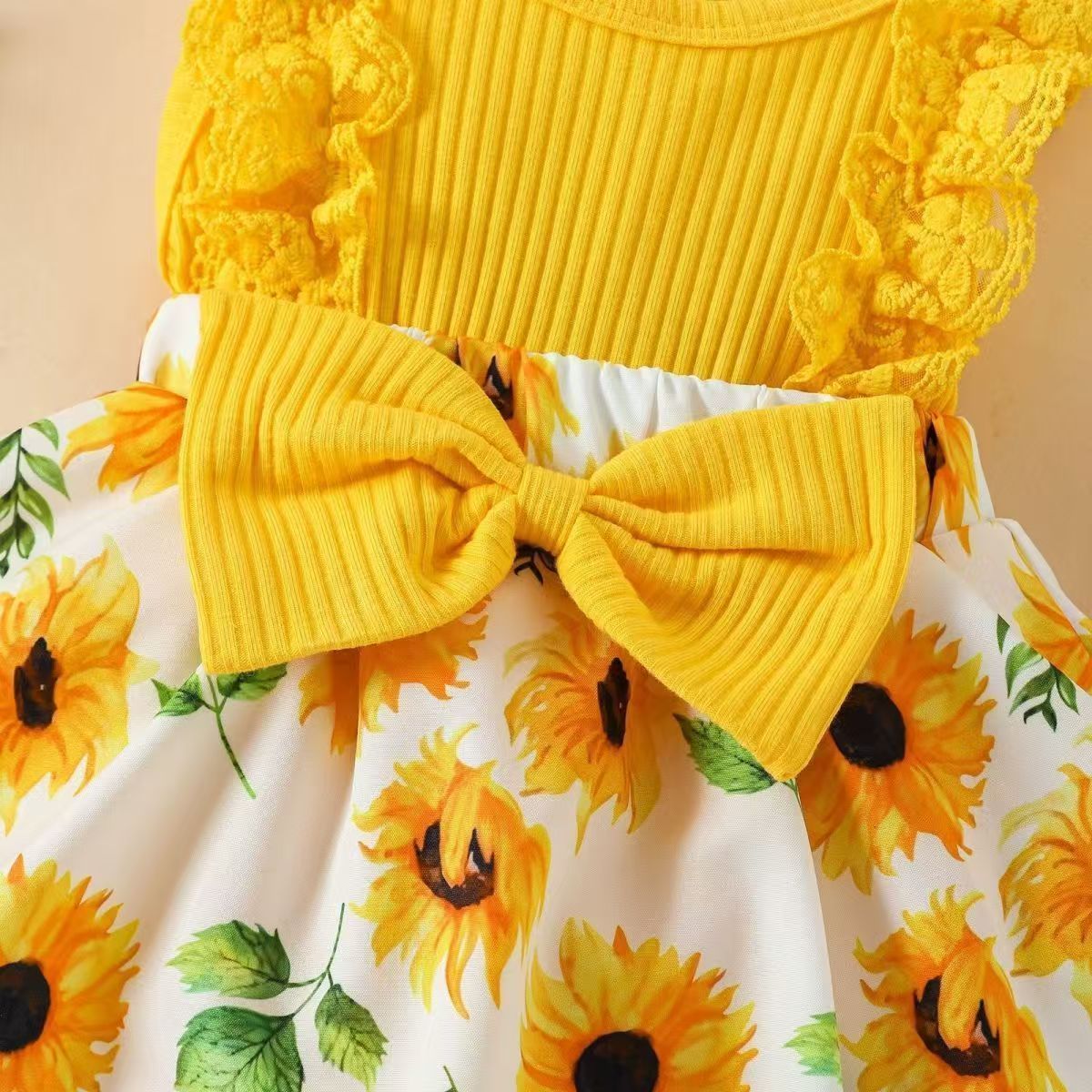 New summer baby jumpsuit with bow tie dress for infants and young children summer dress for babies khai dress for babies princess dress