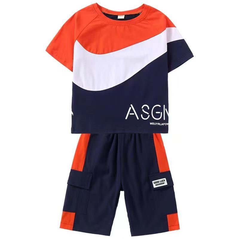 Boys Clothing Sets Tracksuit Teen Summer Casual Outfit T-shirt + Pants Children Clothing Suit