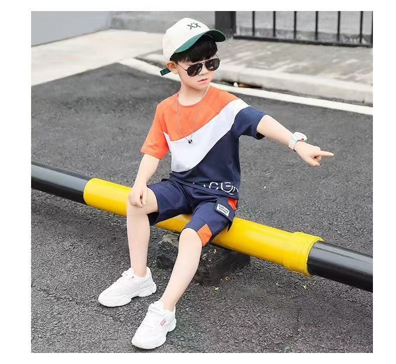 Boys Clothing Sets Tracksuit Teen Summer Casual Outfit T-shirt + Pants Children Clothing Suit