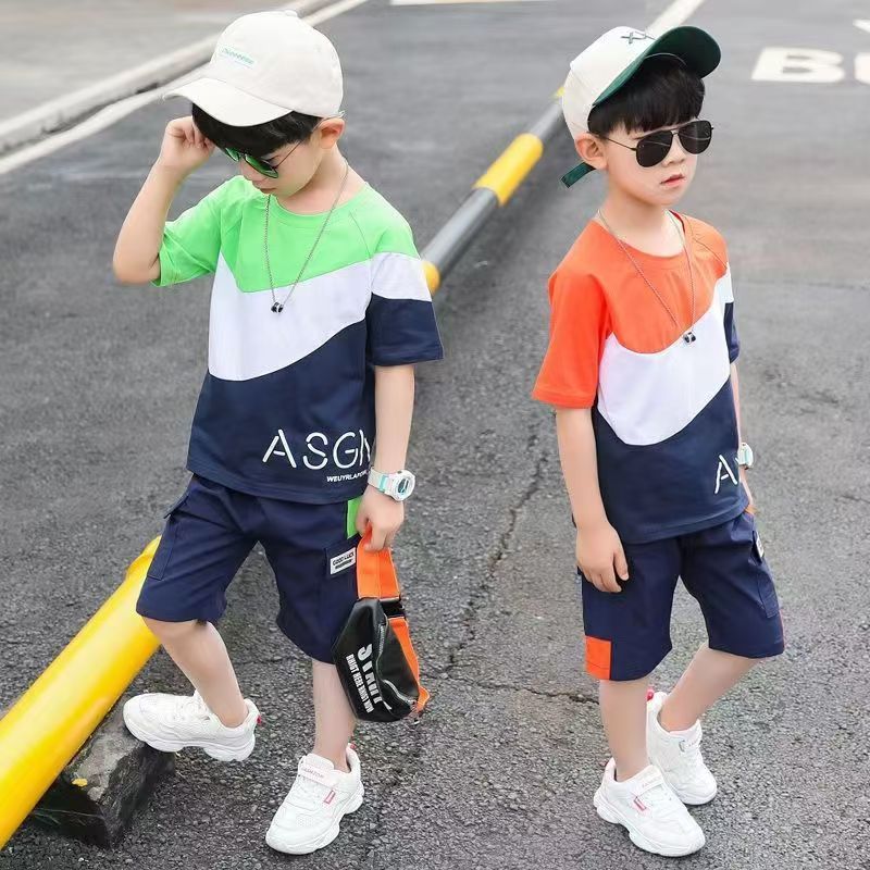 Boys Clothing Sets Tracksuit Teen Summer Casual Outfit T-shirt + Pants Children Clothing Suit