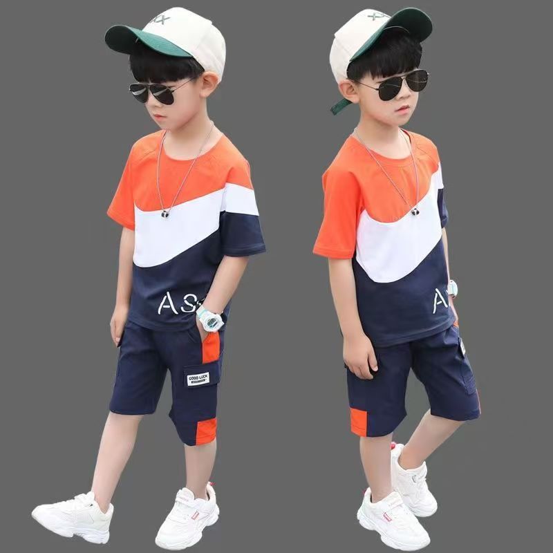 Boys Clothing Sets Tracksuit Teen Summer Casual Outfit T-shirt + Pants Children Clothing Suit
