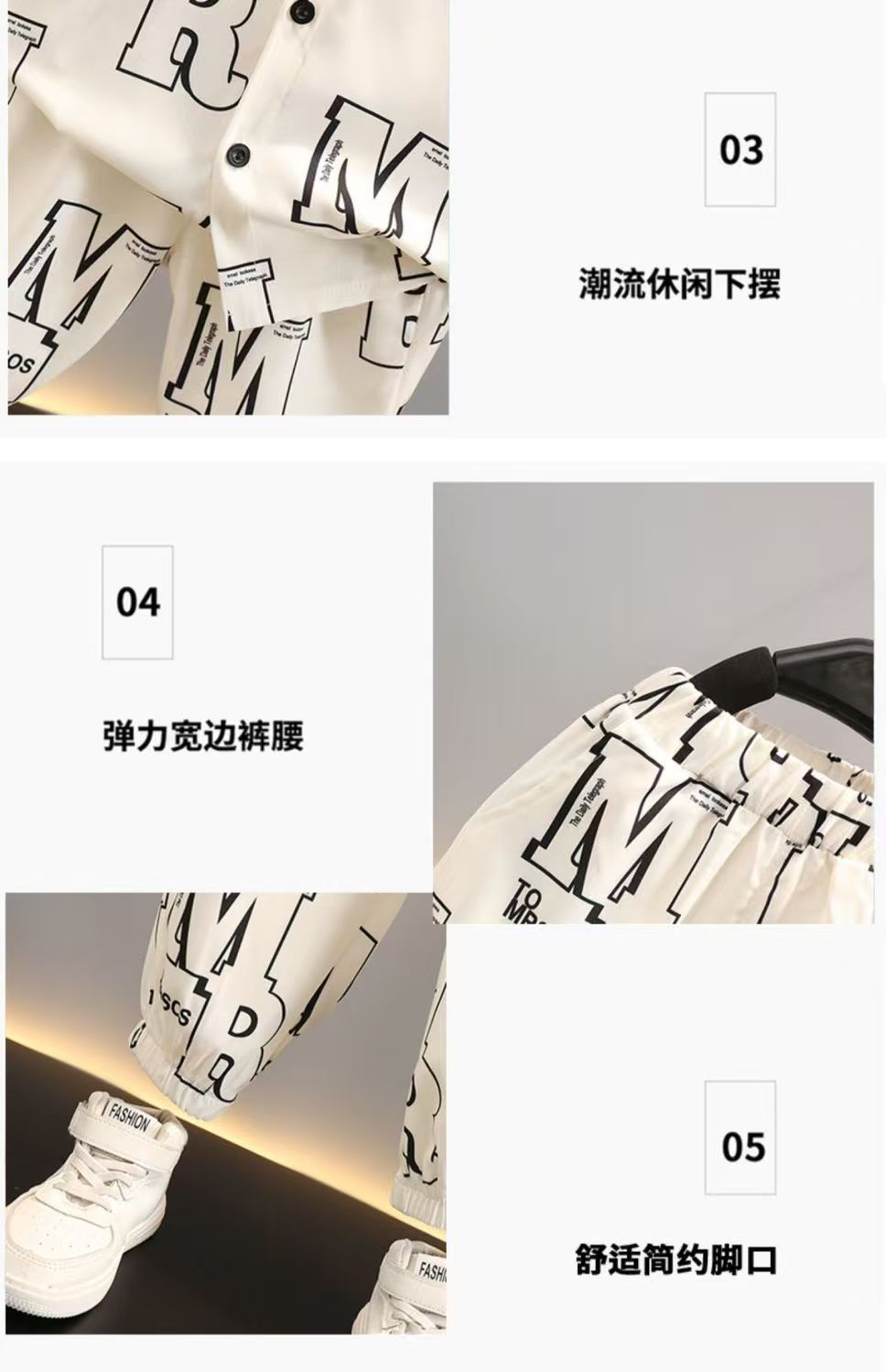 Boys' Summer Shirt Set New Handsome Children's Summer Short sleeved Pants Baby Summer Set Clothes