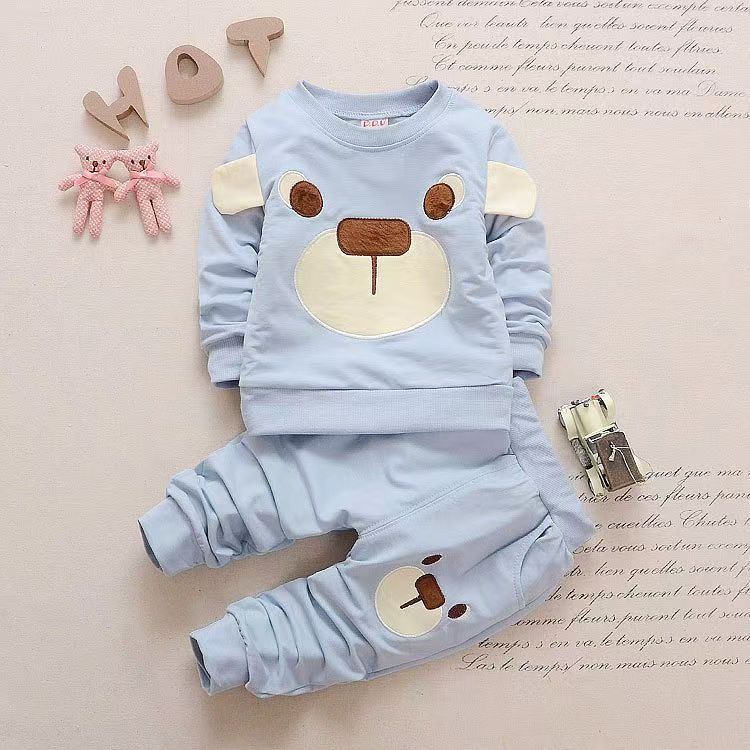 Cute Bear 2 PCS Kids Summer Boy Short T-shirt and Shorts Sets Baby Boy Children Clothes Suits