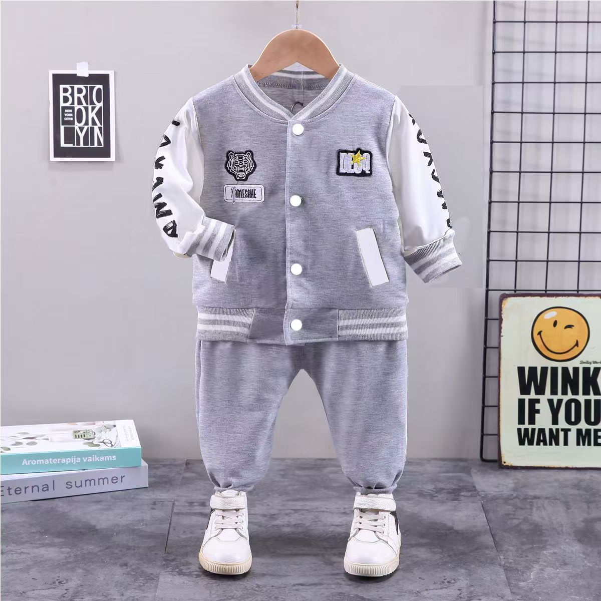 Baby Autumn Set  New Boys Spring and Autumn Fashionable Two Piece Set 0-1-5 Years Old