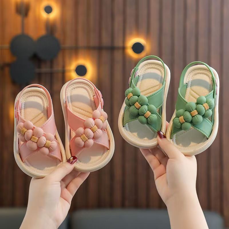 Kid Shoes Children's Single Shoes New Summer Girls' Sandals Student Anti Slip Open Toed Girls' Princess Beach Sandals
