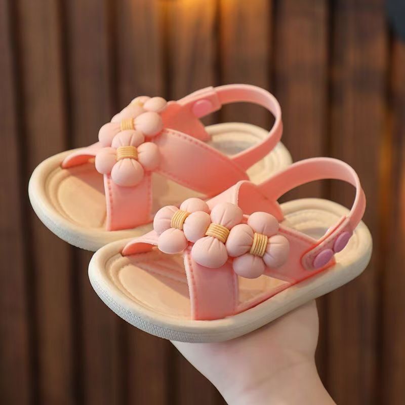 Kid Shoes Children's Single Shoes New Summer Girls' Sandals Student Anti Slip Open Toed Girls' Princess Beach Sandals