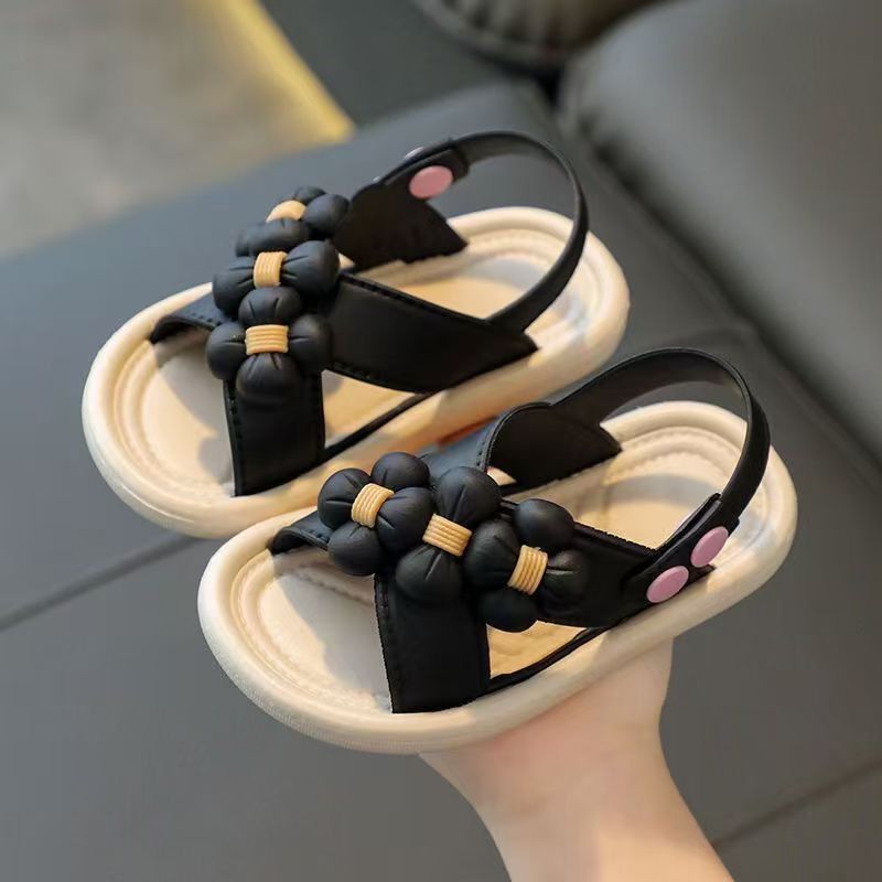 Kid Shoes Children's Single Shoes New Summer Girls' Sandals Student Anti Slip Open Toed Girls' Princess Beach Sandals