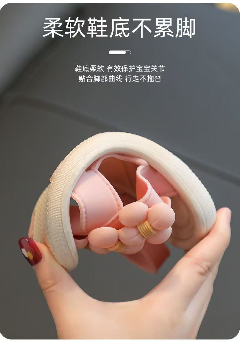Kid Shoes Children's Single Shoes New Summer Girls' Sandals Student Anti Slip Open Toed Girls' Princess Beach Sandals