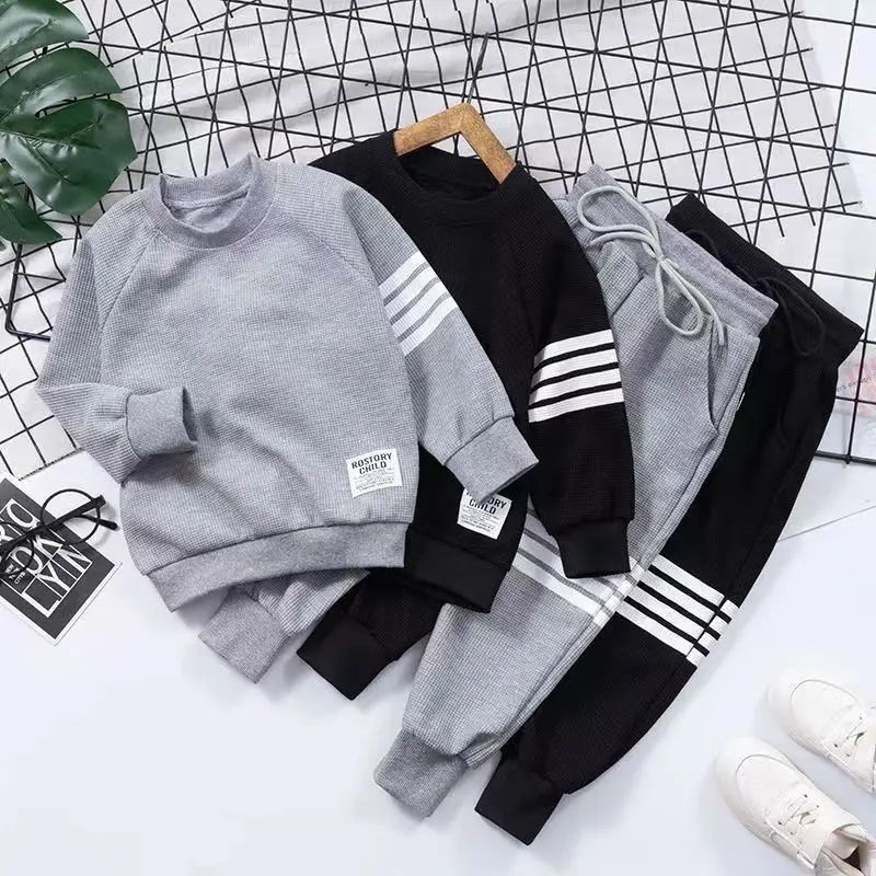 New Kids Baseball Clothing Sets Boys Girls Casual Sports Suit Coat Pant 2Pcs Spring Autumn Thin Baby Tracksuit Outfits 1-9Y