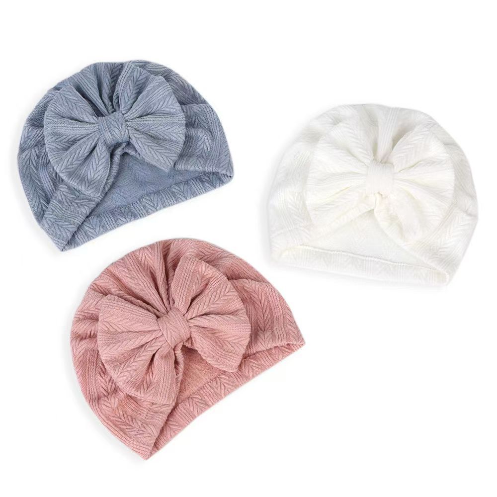 New Solid color wheat grain bow children's  Hat Bandanas Baby Girls Kids Turban Headband Hair Head Band Wrap Accessories For Children Headwrap