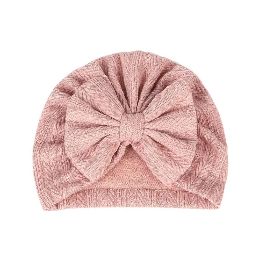 New Solid color wheat grain bow children's  Hat Bandanas Baby Girls Kids Turban Headband Hair Head Band Wrap Accessories For Children Headwrap