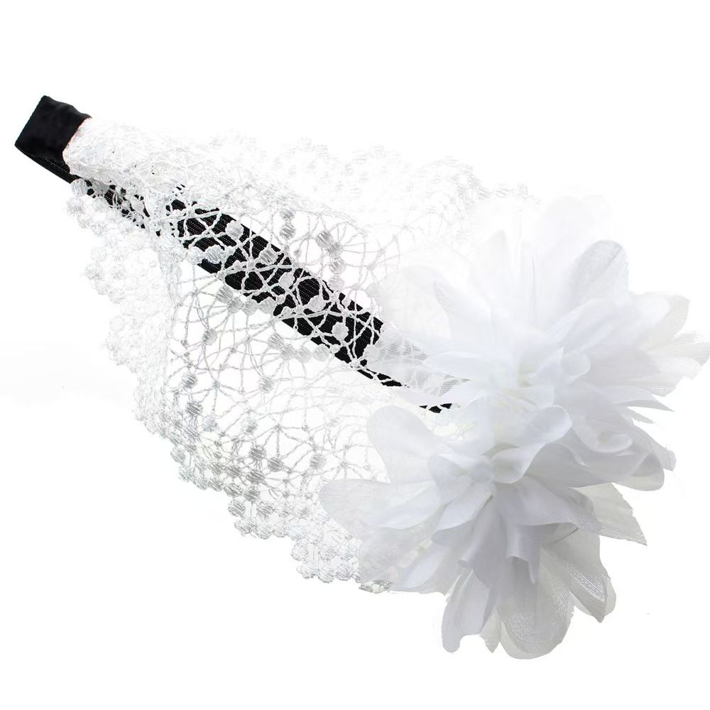 Baby hair band girls hair accessories baby children double flower headwear lace wide headband