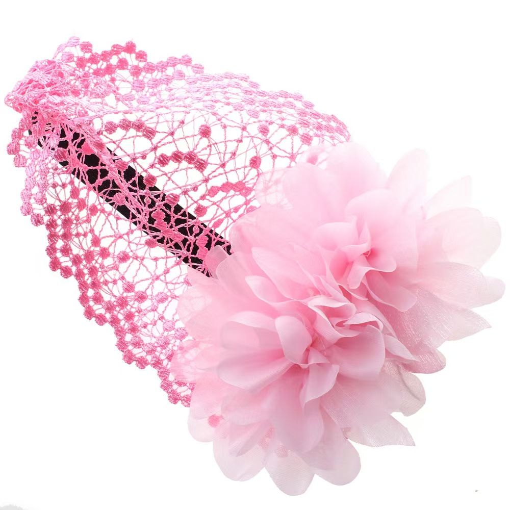 Baby hair band girls hair accessories baby children double flower headwear lace wide headband