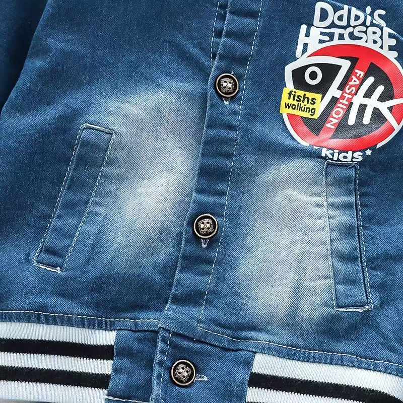 baby Boys Clothing Sets spring autumn Toddler Sport Suit Kids Clothing Set children Clothes Denim Jeans Coat+Pants 80 90 100 110