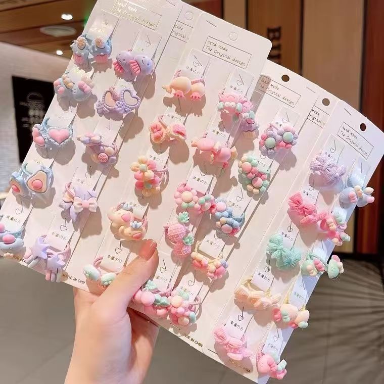 40 pieces  Korean children's hair rope girl's head rope tied hair rubber band female baby small hair circle cute hair accessories