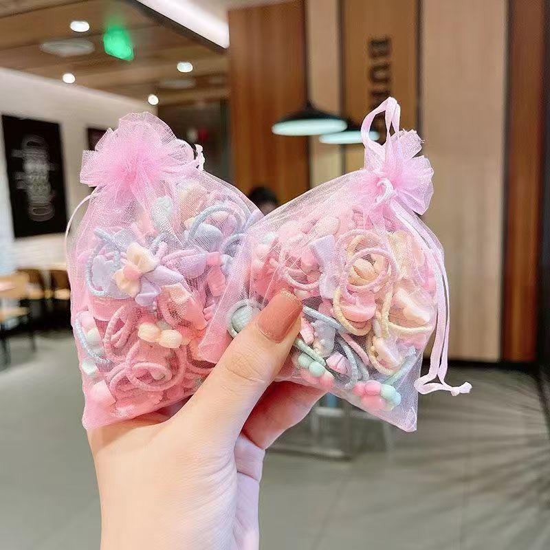 40 pieces  Korean children's hair rope girl's head rope tied hair rubber band female baby small hair circle cute hair accessories