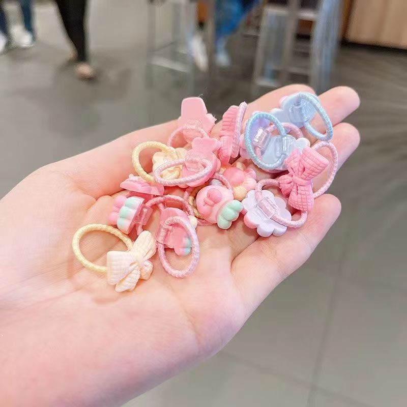 40 pieces  Korean children's hair rope girl's head rope tied hair rubber band female baby small hair circle cute hair accessories
