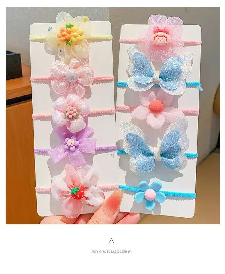 30Pcs/Lot Girls Hair Accessories Gift  Elastic Hair Bands Flower Hair Clip Bows New Headband Hairband Cute Hairbands for Kids