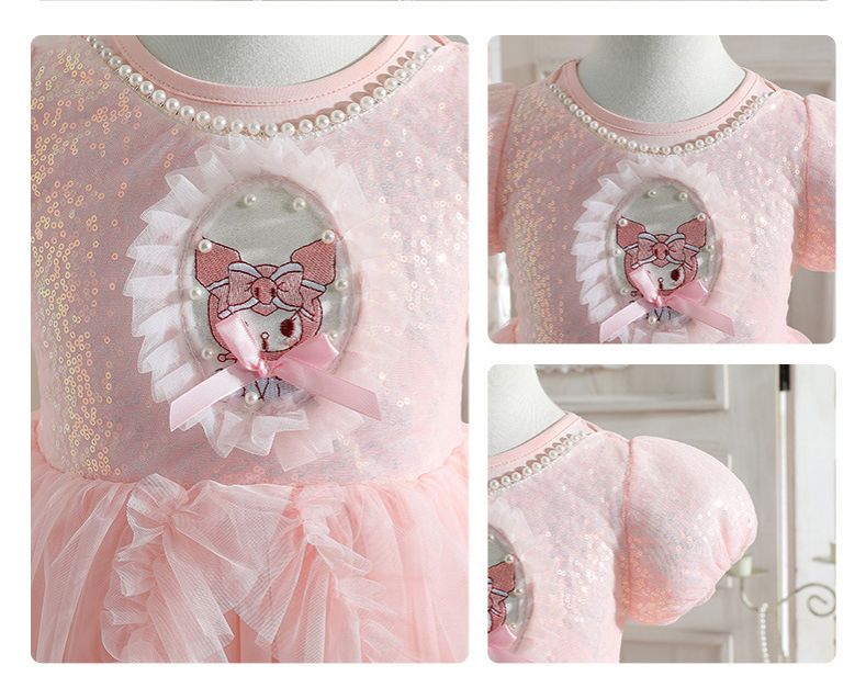 Girls' Princess Skirt Kuromi Summer New Collection Children's Lolita Melody Dress Birthday Dress Mesh Skirt