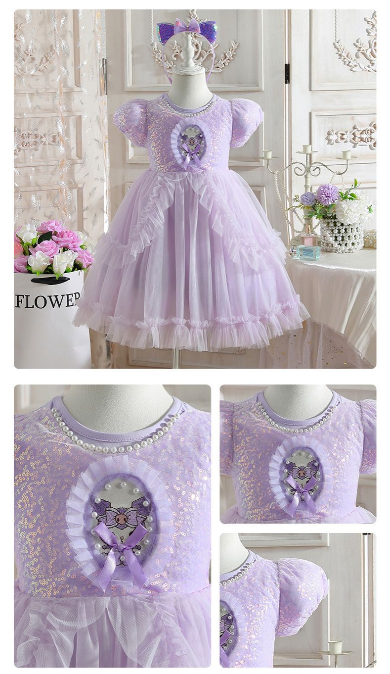 Girls' Princess Skirt Kuromi Summer New Collection Children's Lolita Melody Dress Birthday Dress Mesh Skirt