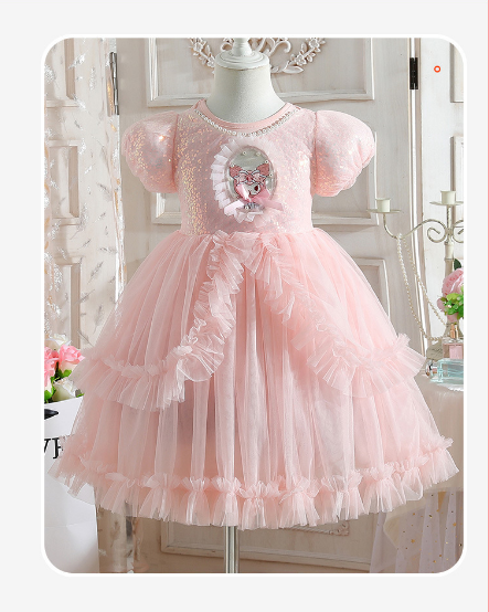Girls' Princess Skirt Kuromi Summer New Collection Children's Lolita Melody Dress Birthday Dress Mesh Skirt