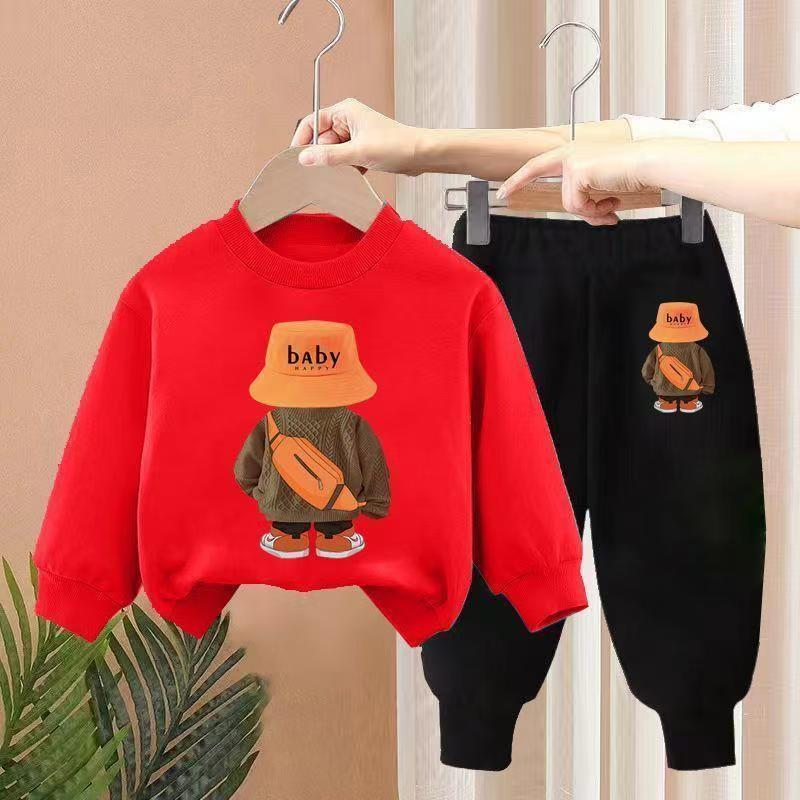Kids Set Autumn Children Clothes Cotton Sweater+Sports Pants Suit Girl Boy Fashion Pullover Tops Outfits Baby Sweatshirt