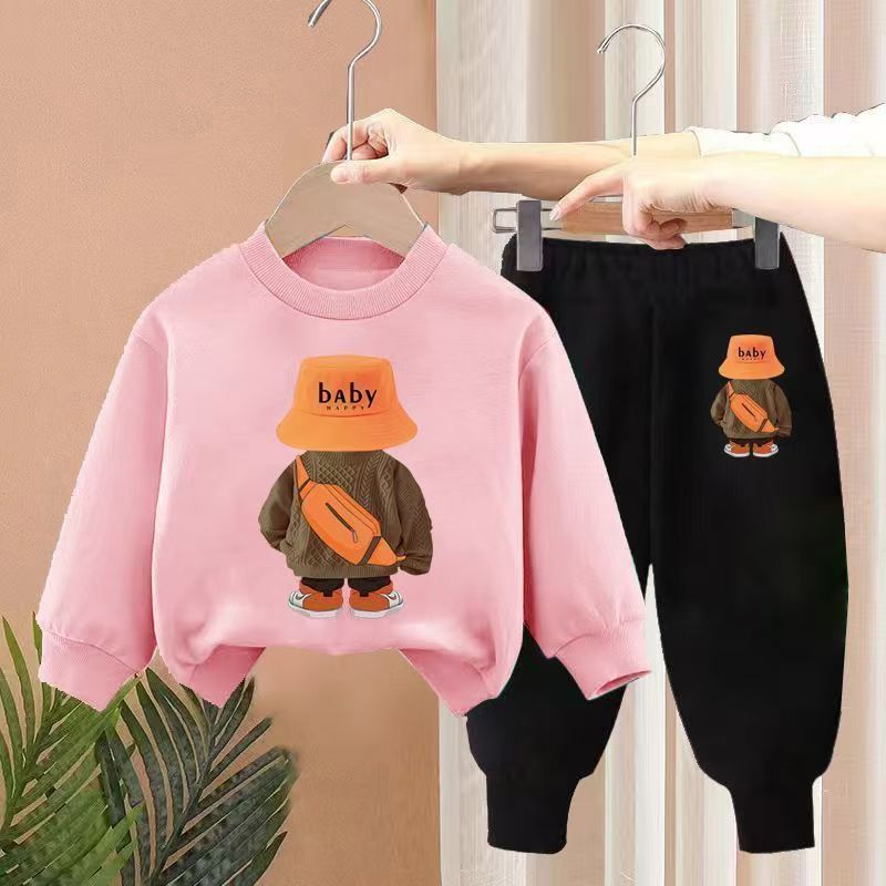 Kids Set Autumn Children Clothes Cotton Sweater+Sports Pants Suit Girl Boy Fashion Pullover Tops Outfits Baby Sweatshirt