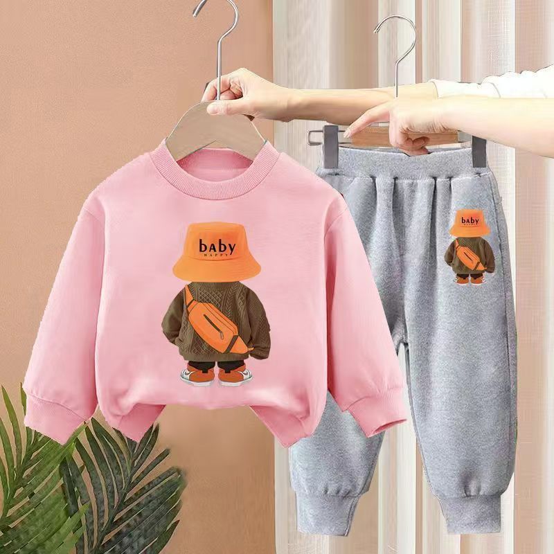 Kids Set Autumn Children Clothes Cotton Sweater+Sports Pants Suit Girl Boy Fashion Pullover Tops Outfits Baby Sweatshirt